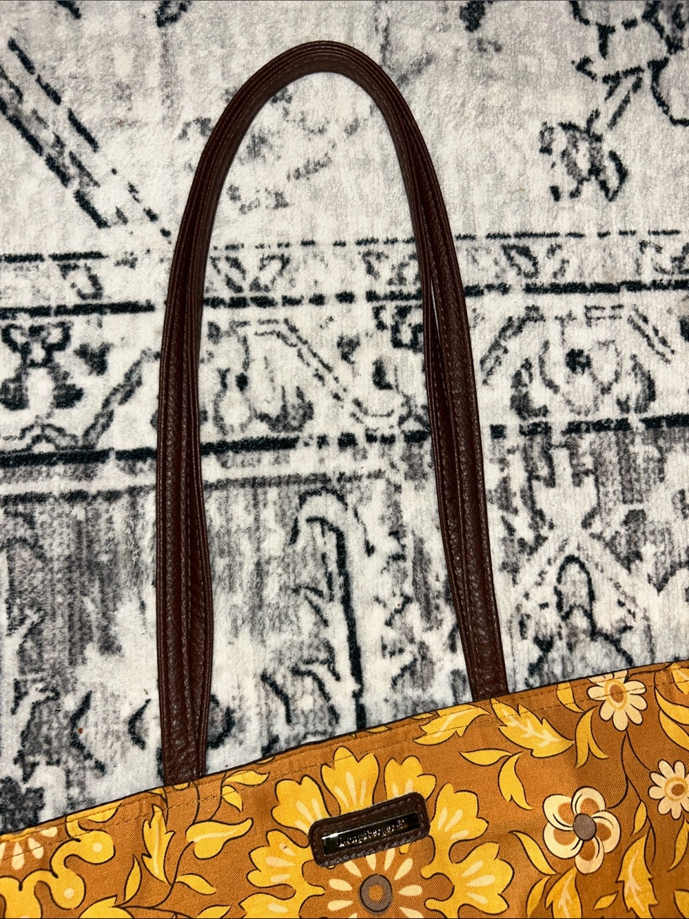 Longaberger Yellow Floral Shoulder Tote - Picture 6 of 6